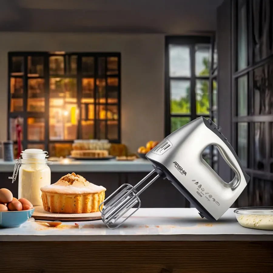 Arshia Egg Beater, 400 Watt, 5 Speeds, Silver, HM092-2511
