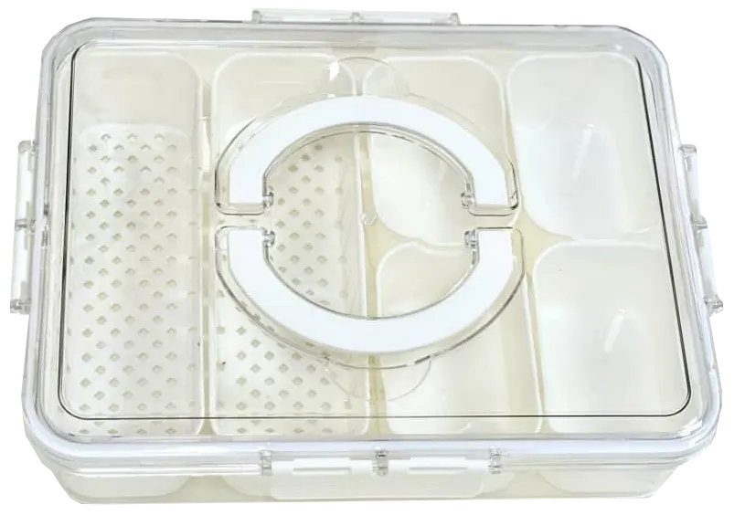 علبة  ثلاجة اكريلك مقسم ، بيج ، 14-162