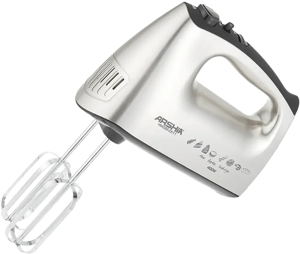 Arshia Egg Beater, 400 Watt, 5 Speeds, Silver, HM092-2511