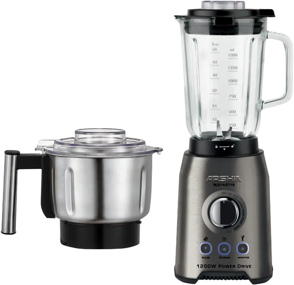 Arshia Electric Blender, 1200 Watt, 1.5 Liter, 2 in 1 with Grinder, BL014-2716