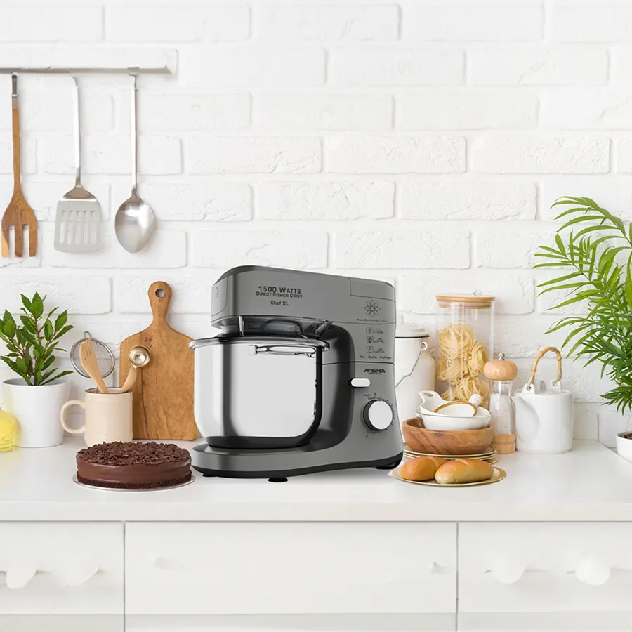 Arshia Electric Mixer, 1500 Watt, 7 Liter, Grey, SM50-3073