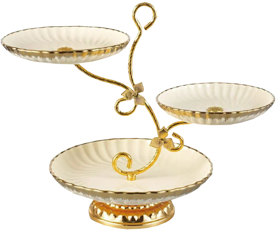 شيالة بورسلين ، 3 دور ، بيج اطار جولد ، 162-5