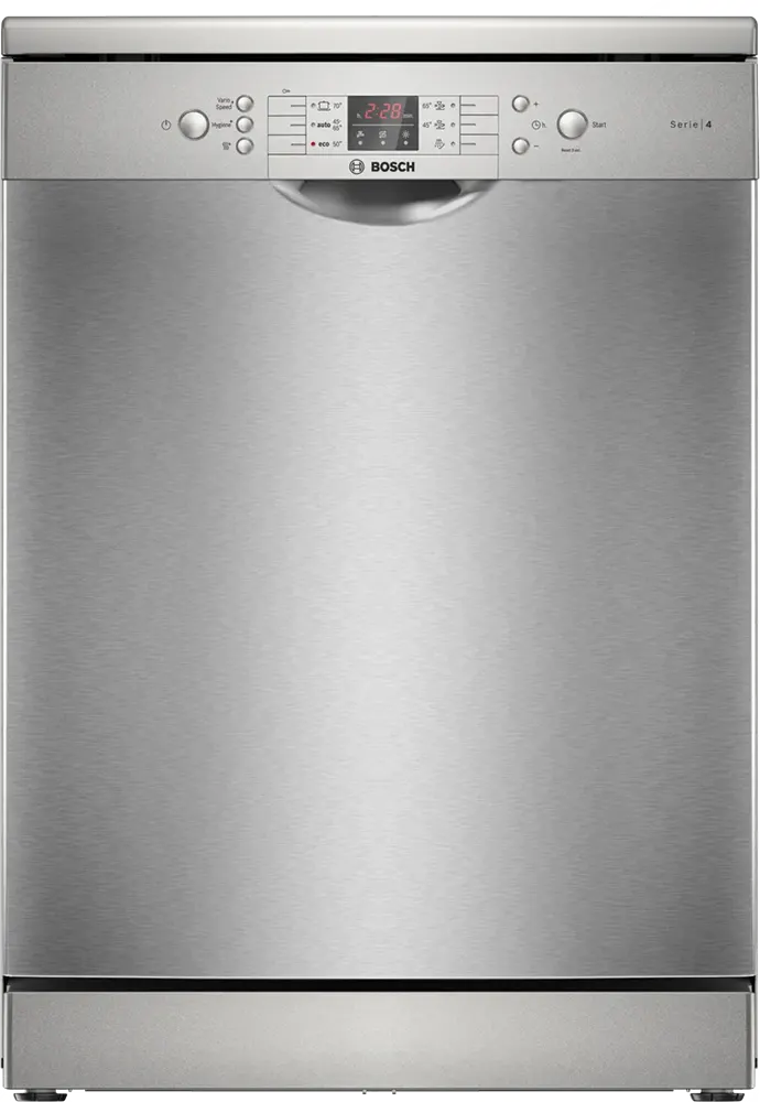 غسالة أطباق بوش سيريس 4 ، 60 سم ، 14 فرد ، 6 برامج ، شاشة ديجيتال ، مقاومة للبصمات ، استانلس ستيل ، سيلفر ، SMS46NI20V