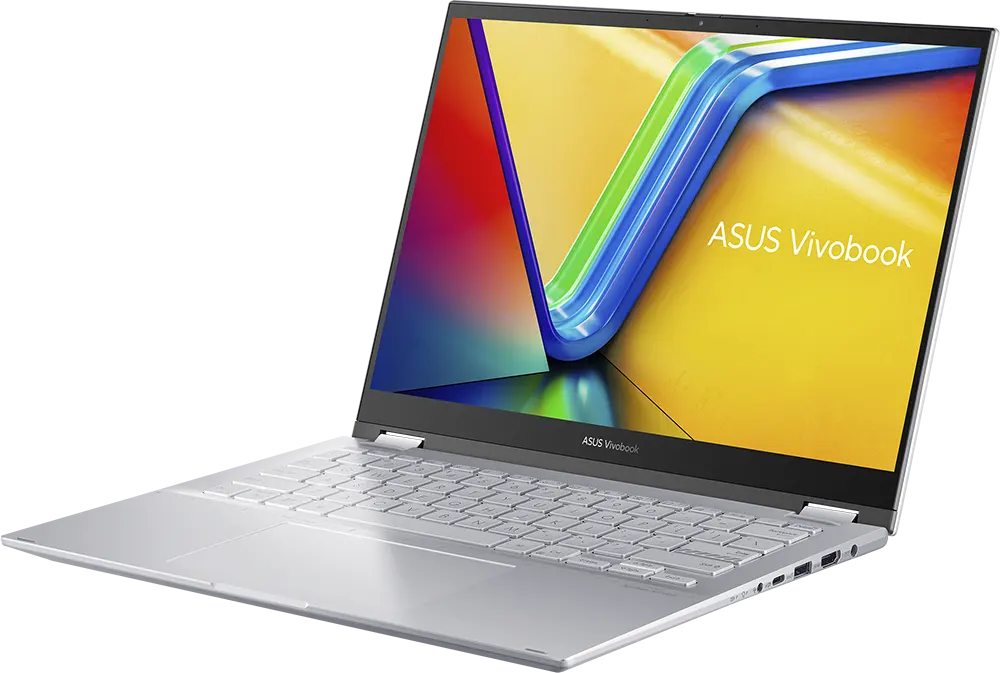 لاب توب اسوس فيفوبوك S14 فليب TP3402VA-EG009W انتل كور i9-13900H، رامات 16 جيجابايت، هارد ديسك 512 جيجابايت اس اس دي،كارت شاشة انتل أيرس اكس اي، شاشة لمس WUXGA فليب 14.0 بوصة، ويندوز 11، فضي