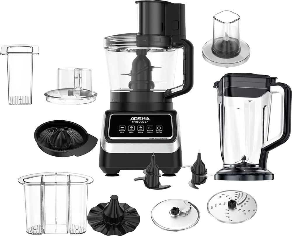 Arshia Food Processor, 1000 Watt, 2.5 Liter, 10 Functions, Black, EP050-3327