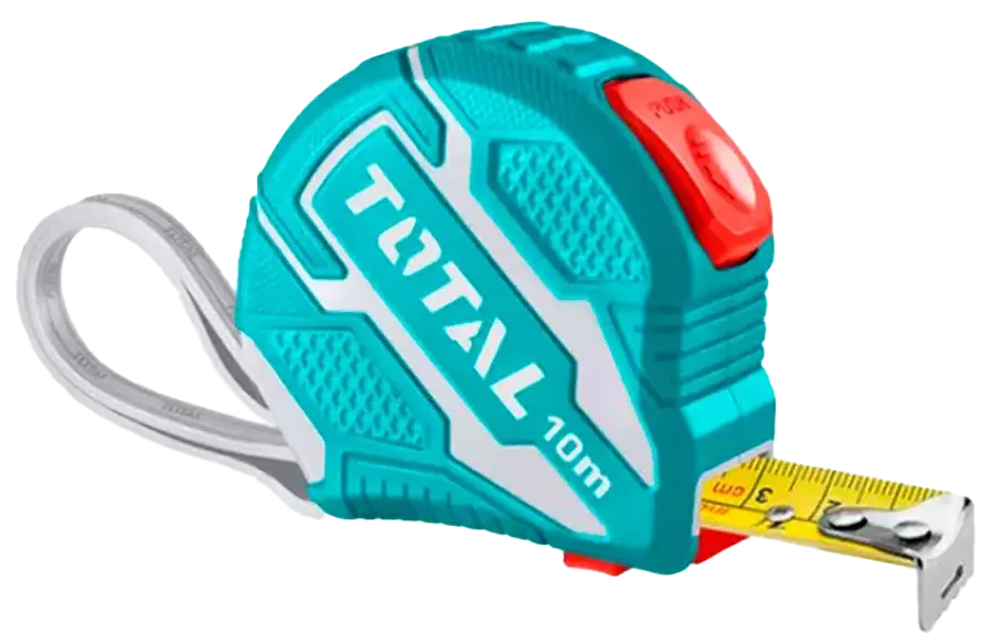 Total Tools Self-Lock Measuring Tape, 10 meters, Blue, TMT1262101M