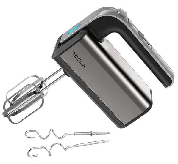 Tesla Mixer Egg Beater, 300 Watts, 5 Speeds + Turbo, Silver, TSL-HM100