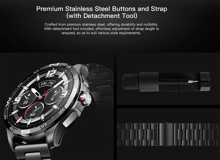 ساعة كيسليكت Actor Leading الذكية، شاشة LTPO مقاس 1.6 بوصة، تدعم gps، بلوتوث 5.3، مقاومة للماء 5 ATM، أسود