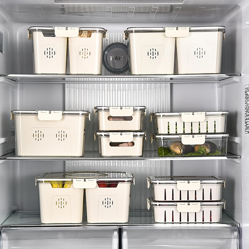 Divided Acrylic Fridge Tray, Beige, 14-163