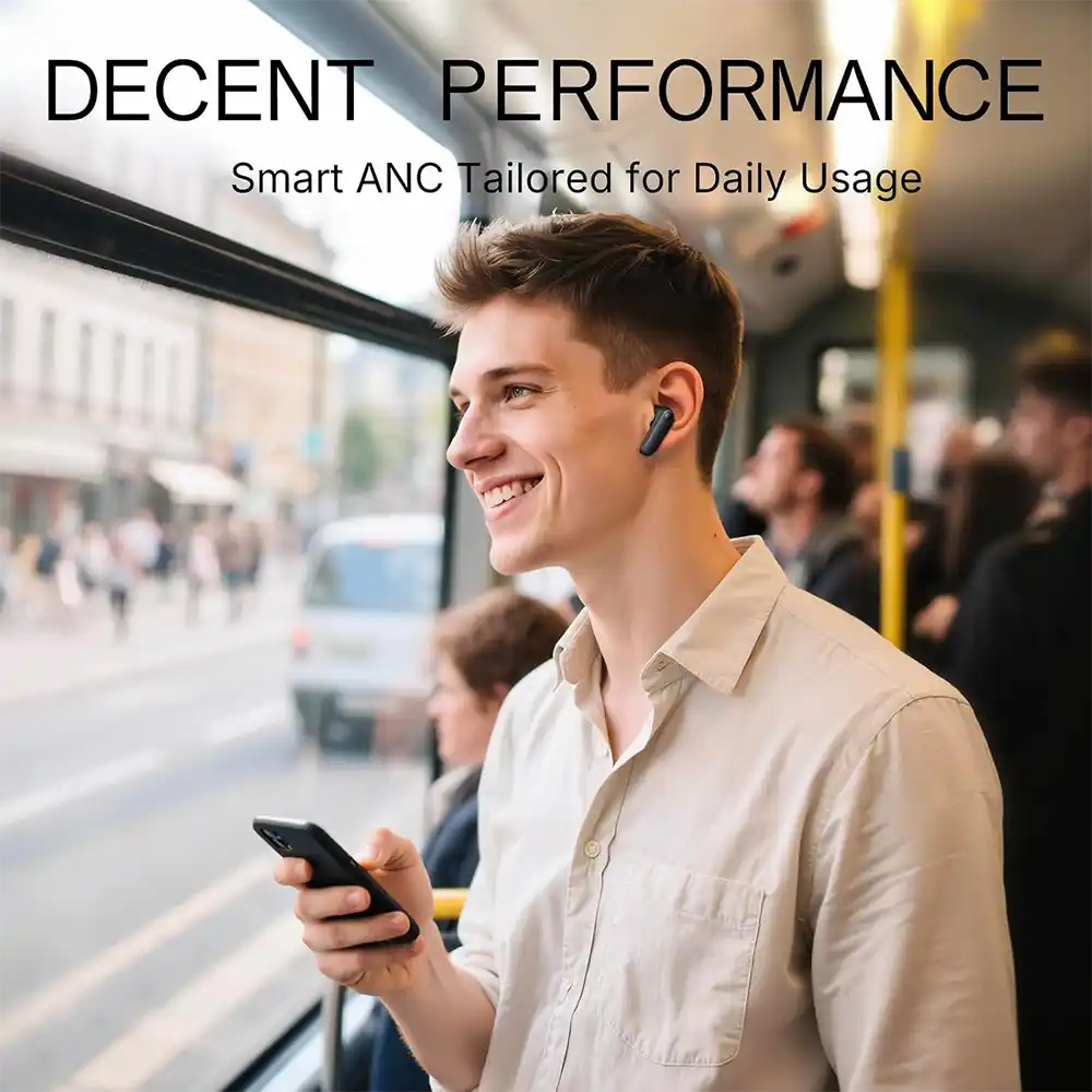 سماعات أذن نوثينج CMF Buds 2A ، بلوتوث V5.4، إلغاء الضوضاء النشط، مقاومة للماء، أسود