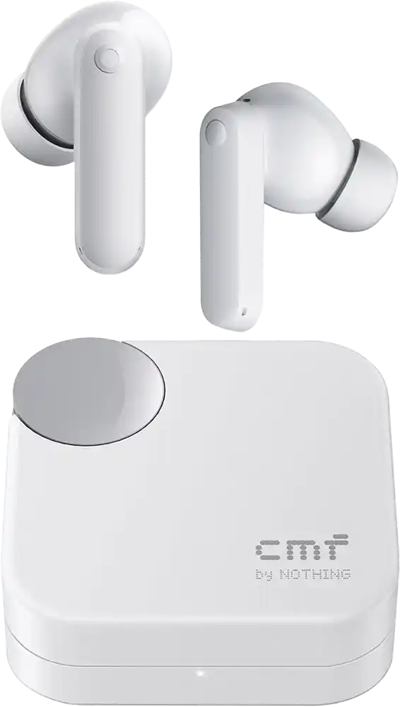 Nothing CMF Buds 2A Earbuds, Bluetooth V5.4, ANC, Water Resistant, Light Grey