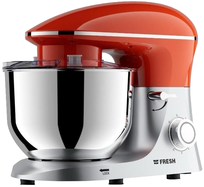 Fresh Stand Mixer , 1800 Watt , 6 Liter , 6 Speeds + Turbo , Orange , FSM-1800-OG
