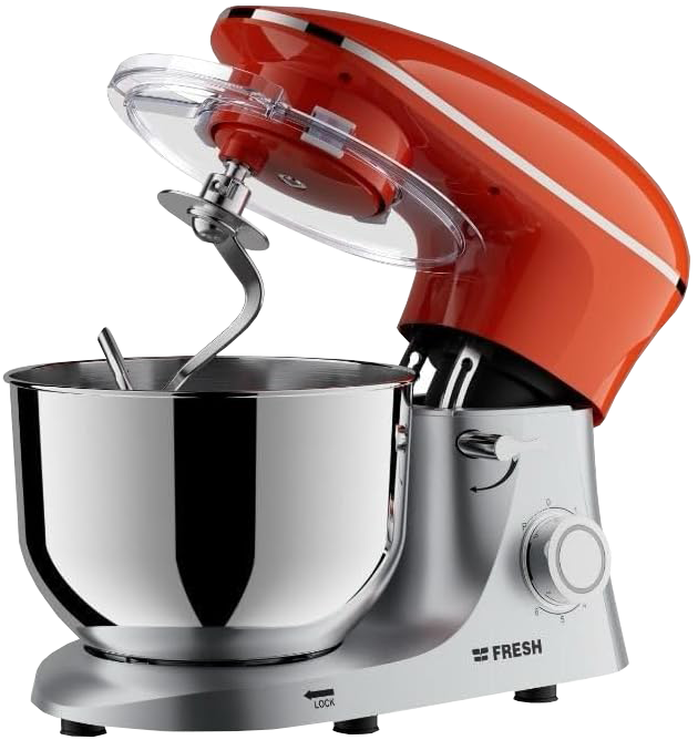 Fresh Stand Mixer , 1800 Watt , 6 Liter , 6 Speeds + Turbo , Orange , FSM-1800-OG