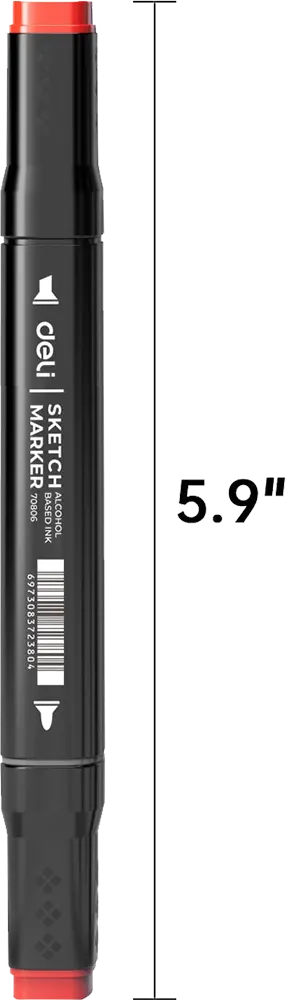 Deli Dual Tip Chisel & Regular Marker Pen, Assorted Colors, 70806