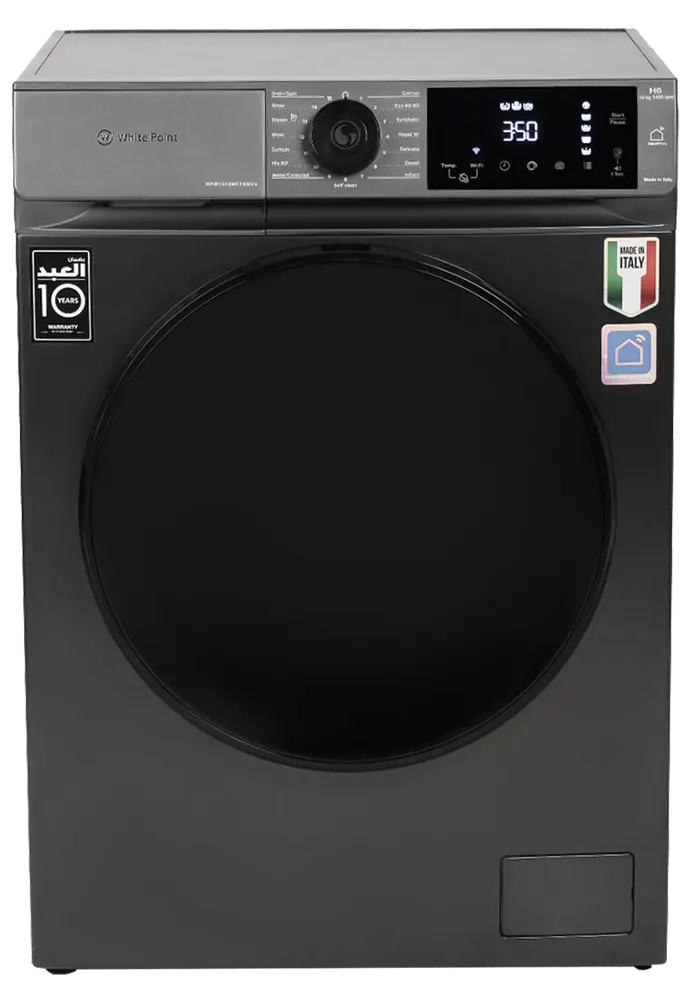 غسالة ملابس فول اوتوماتيك وايت بوينت ايطالى ، 11 كيلو ، 1400 لفة ، شاشة ديجيتال ، انفرتر ، خاصية البخار ، واي فاي ، جرافيت ، WPW1114WFTSWVS