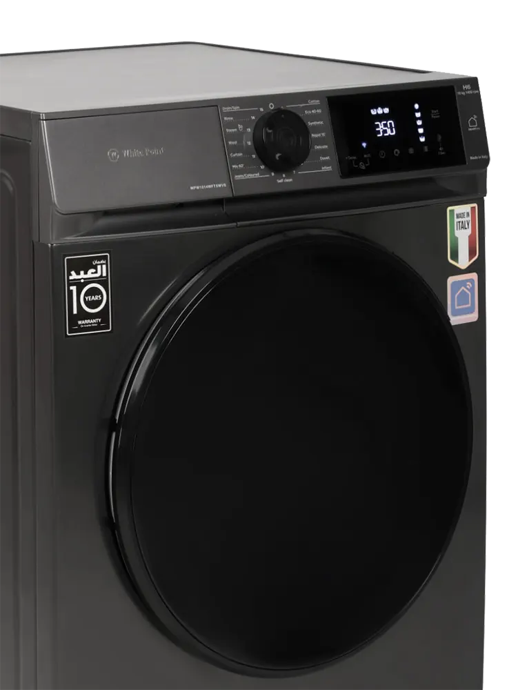 غسالة ملابس فول اوتوماتيك وايت بوينت ايطالى ، 11 كيلو ، 1400 لفة ، شاشة ديجيتال ، انفرتر ، خاصية البخار ، واي فاي ، جرافيت ، WPW1114WFTSWVS