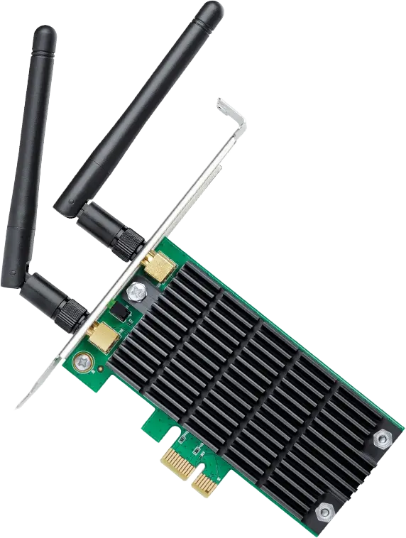 محول PCIE تي بي لينك AC1200، ثنائي النطاق، بلوتوث 5.0، تدعم 2×2 MIMO، سرعة واي فاي تصل الى 1200 ميجابايت، 2 هوائي، ARCHER T4E