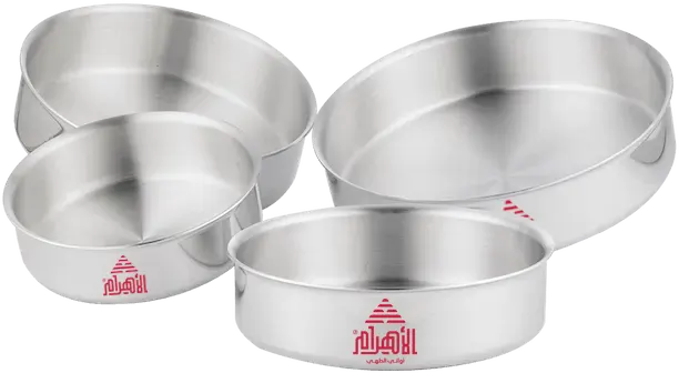 طقم صواني فرن كلاسيك الاهرام، 4 قطعة، الومنيوم