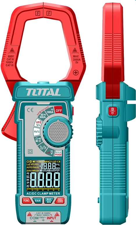 كلامب ميتر ديجيتال توتال تولز ، 1000 أمبير ، عداد 6000 ، NCV ،  ازرق ، TMT7610002