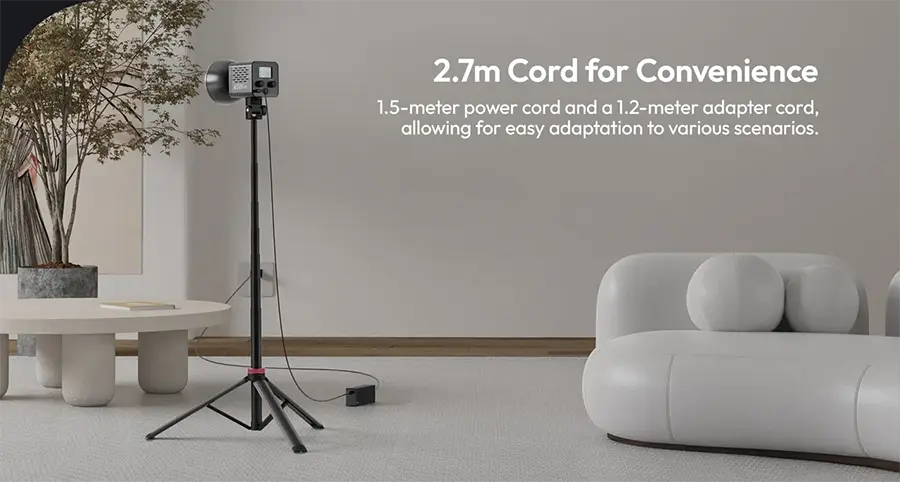 ULANZI HT005 Power Adapter, 3.42A, 19V, Total Cable Length 2.7m, Black, L075