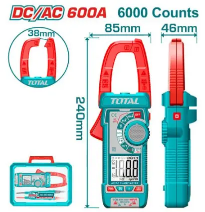 كلامب ميتر ديجيتال توتال تولز ، 600 أمبير ، عداد 6000 ، NCV ، ازرق TMT766002 .