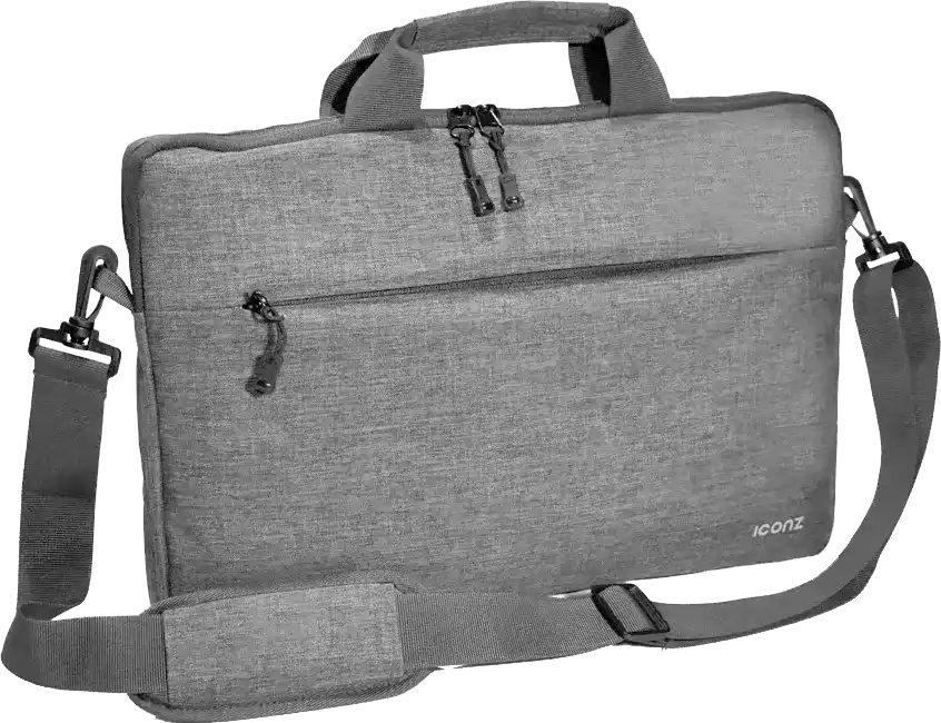 Iconz Laptop Shoulder Bag, 15.6 Inch, Nylon, Light Grey, 3038