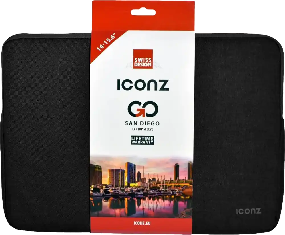 Iconz San Diego 15.6-inch Laptop Sleeve, Black, 2031