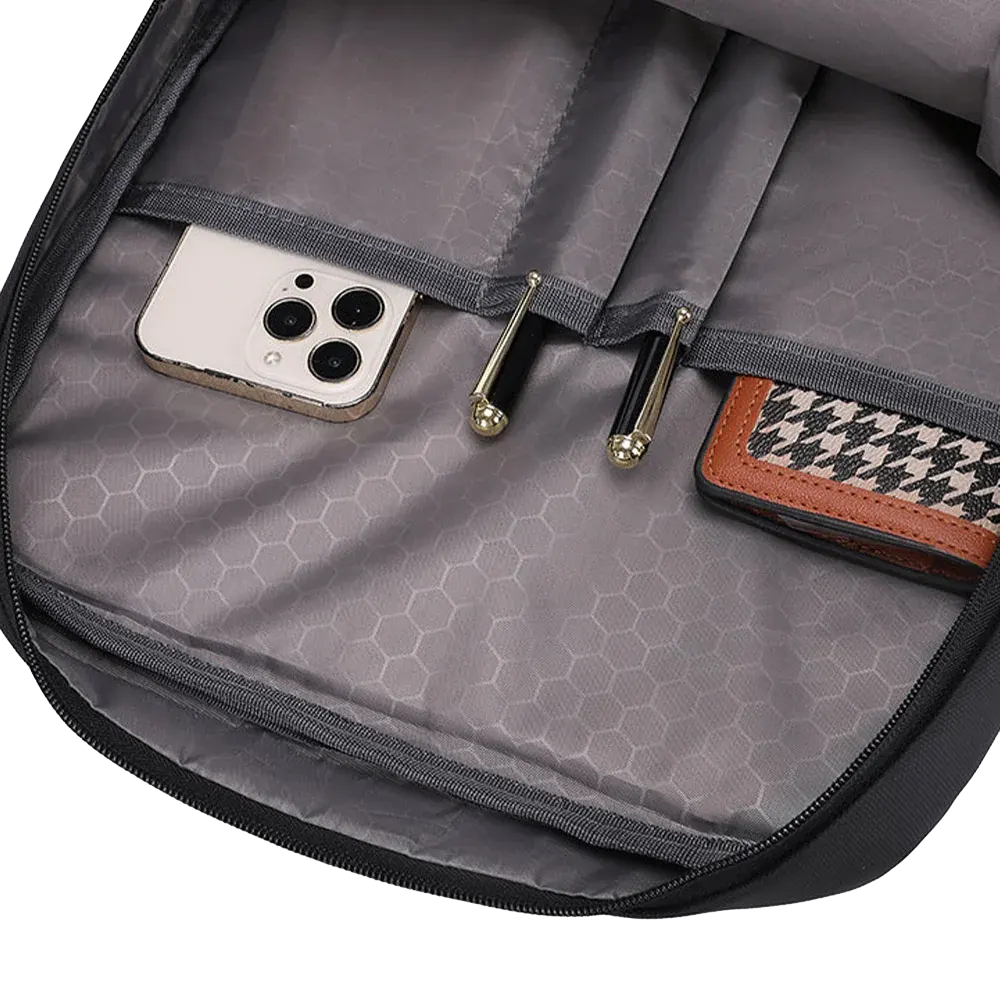 Rahala Laptop Backpack, 15.6 inch, Water-Resistant, Black , A902