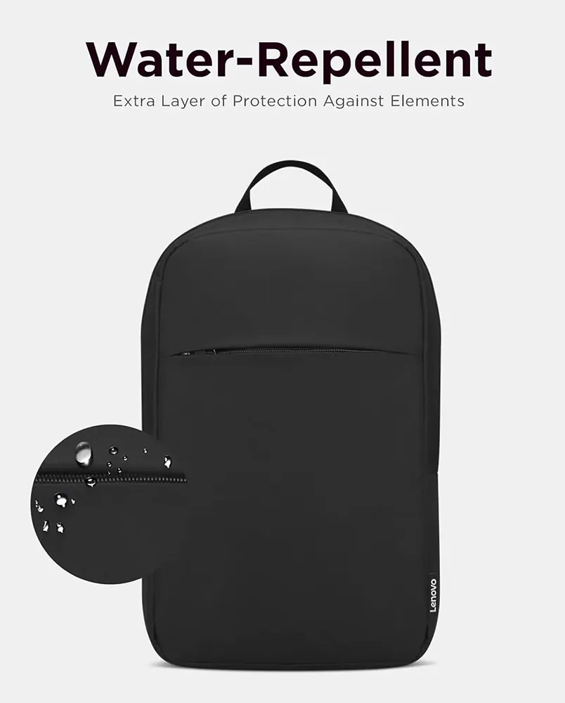 شنطة ظهر لاب توب لينوفو ، مقاس 15.6 بوصة ، مقاومة للماء ، أسود ، B215