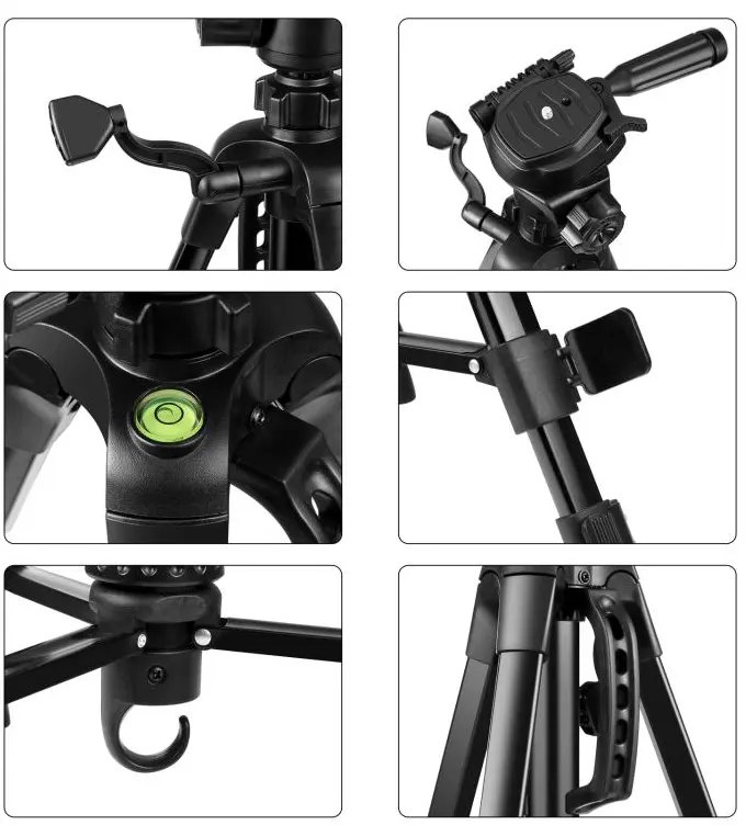 ترايبود دابليو- تي ، لتصوير الكاميرا ، المونيوم ، اسود ، 3520