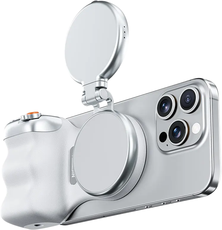 حامل موبايل تيليسين فان شوت مجناتيك ، مع مفتاح تحكم في الكاميرا ، أبيض