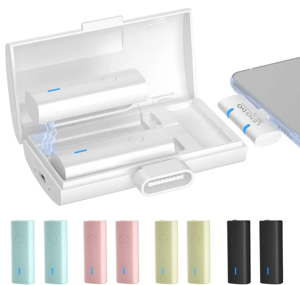 Lens Go Wireless Microphone, 100m Connection Range, Type C Port, Multi-Color, 518C