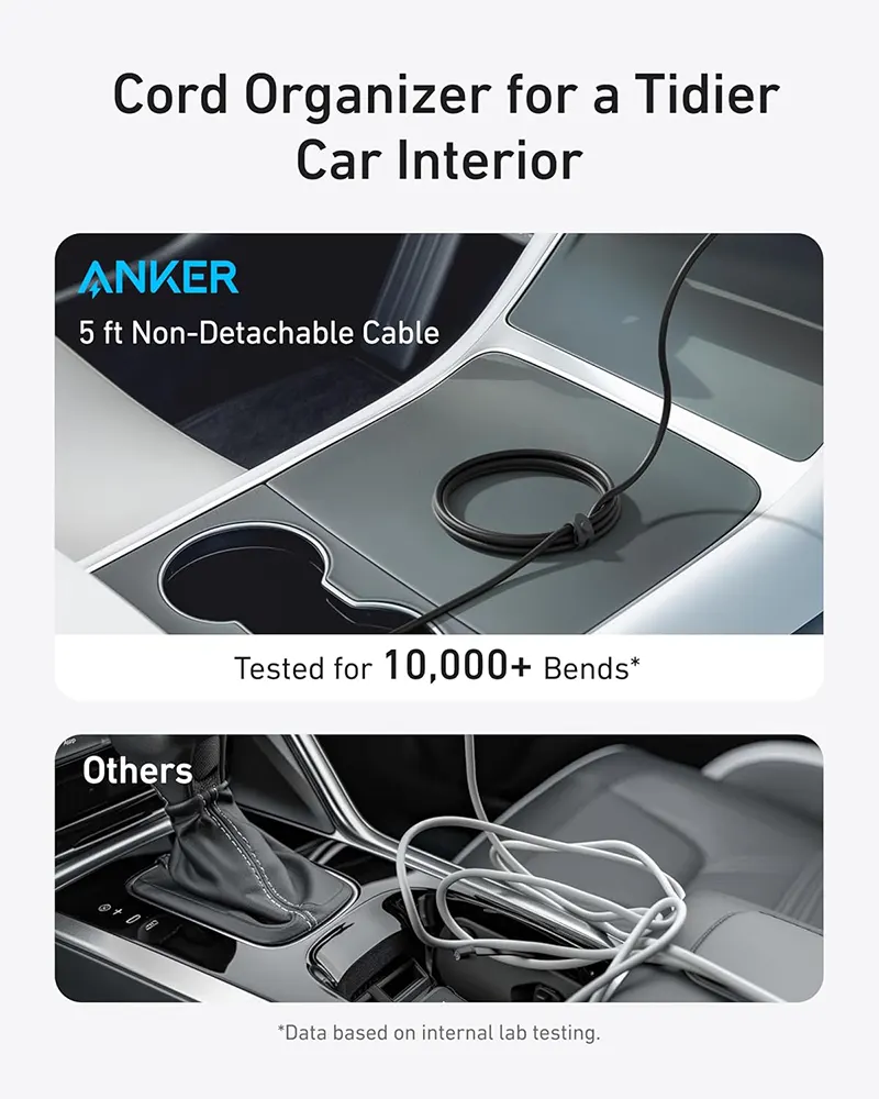 Anker Maggo Wireless Fast Car Charger with Mobile Phone Holder, 360° Adjustable Angle, Type-C Port, Black
