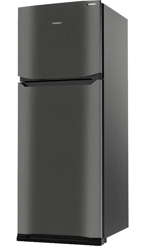 Tornado No Frost Refrigerator, 395 Liters, 2 Doors, Inverter, Dark Stainless, RF-51FTV-DST