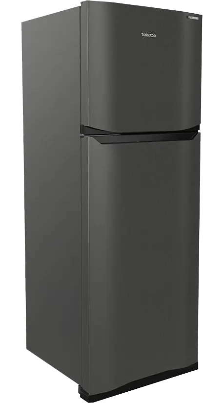 Tornado No Frost Refrigerator, 395 Liters, 2 Doors, Inverter, Dark Stainless, RF-51FTV-DST