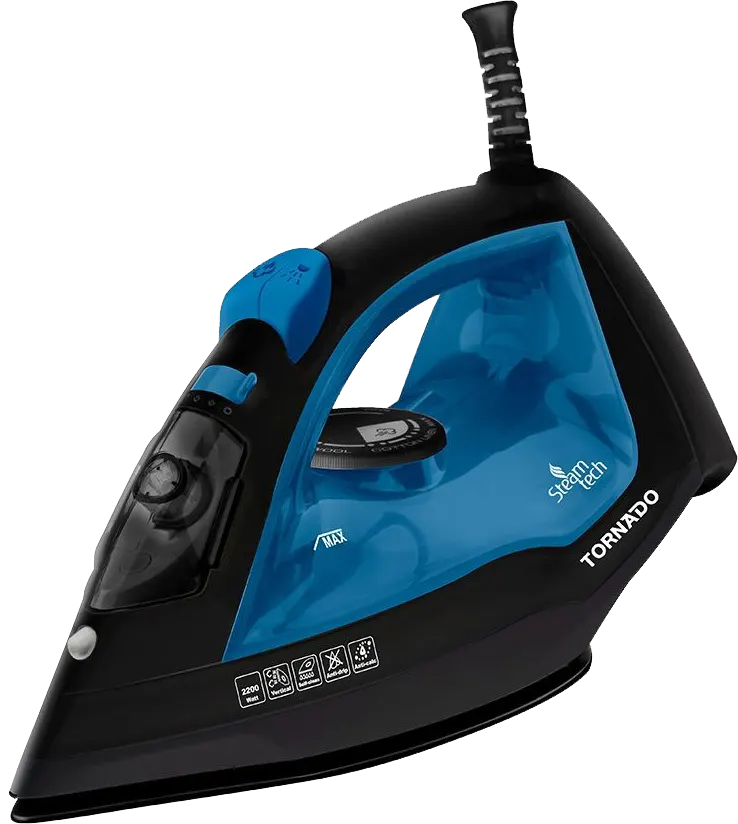 Tornado Steam Iron, 2200W, 300ml Tank Capacity, Ceramic Soleplate, Blue, TST-2200 NC