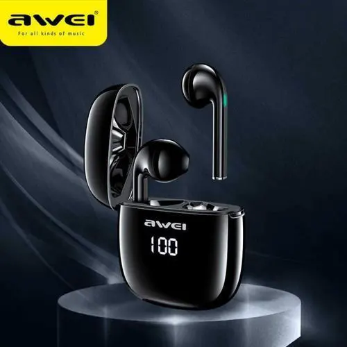 Awei Sport Wireless Earphones, Bluetooth 5.1, IPX6 Waterproof, Black, T280
