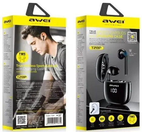 Awei Sport Wireless Earphones, Bluetooth 5.1, IPX6 Waterproof, Black, T280