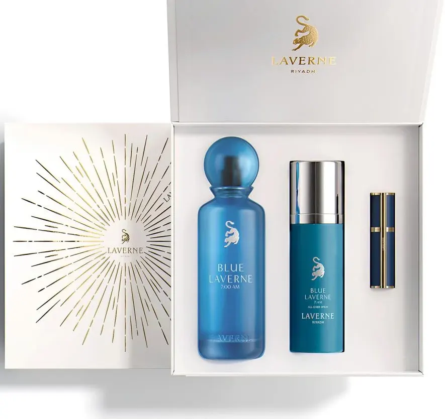 Blue Laverne Bakhur Perfume 100 Ml + Body Spray 200 Ml, By Laverne For Men Edp Set