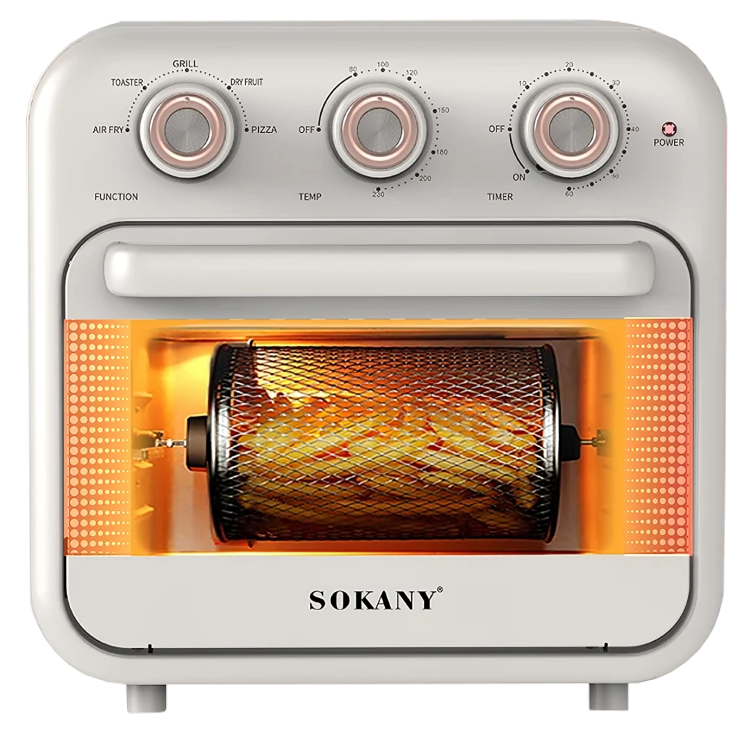 Sokany Air Fryer and Oven, 1800W, 18 Liters , Heat Diffuser , Silver , SK-10002