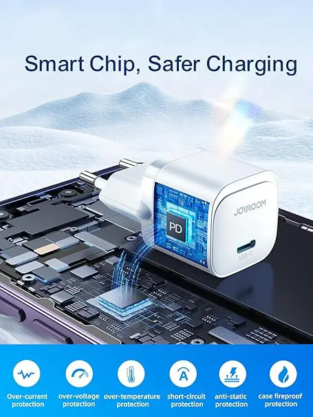 شاحن جوي روم ، 20 وات ، بتقنية PD ، مدخل Type - C ، أبيض ،  JR-TCF02