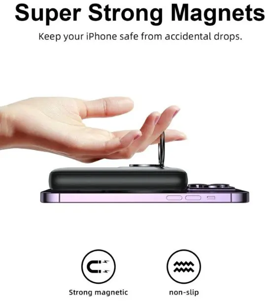 باور بانك  جوي روم ماجناتك ، 20 وات ، 10000 مللي أمبير ، أسود ، JR-W050