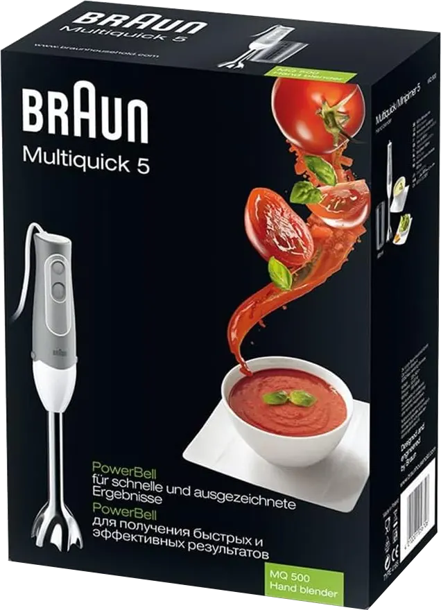 هاند بلندر براون مالتي كويك 5 ، بقدرة 500 وات، وعاء 600 ملي، أبيض، موديل MQ500