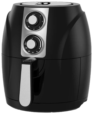 iDo AeroFry Oil-Free Fryer, 1400 Watts, 4.5 Liters, Manual Use, Black x Silver, AF1400-BK, (Agent Warranty)