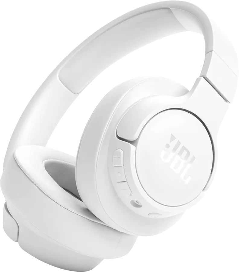 JBL TUNE Wireless Headphones, Bluetooth V5.3, Fast Charging, 76-Hour Battery, Foldable, White, 720BT