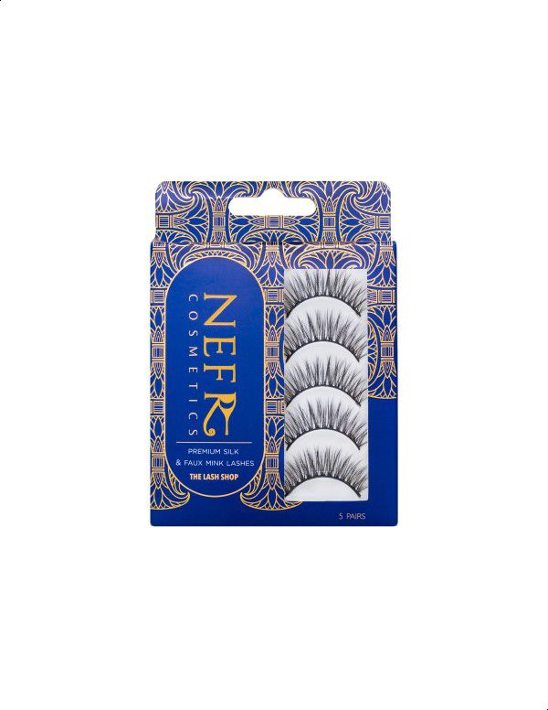 Nefr Cosmetics Premium Silk & Faux Mink False Lashes 5 Pairs  S-02