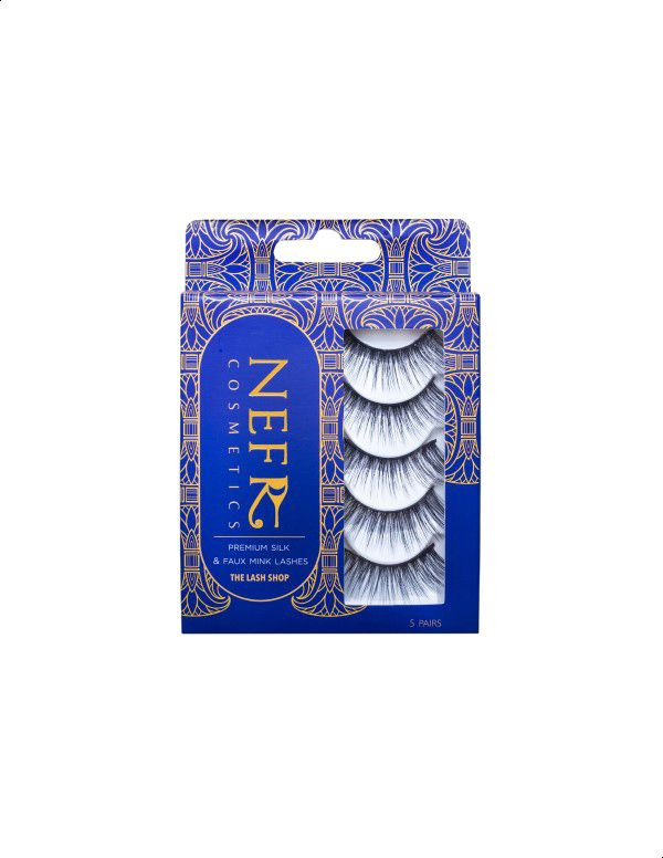 Nefr mink Soft False Eyelashes, 5 Pairs, S-01