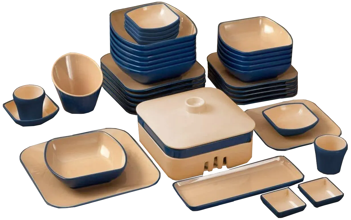 طقم ميلامين رنا ، مربع ، 40 قطعة ، 0002