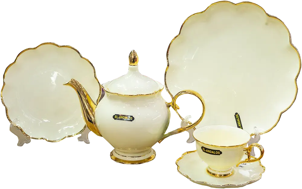 al-andalos Porcelain dining set, 62 pieces, rose, cream color, model 4026