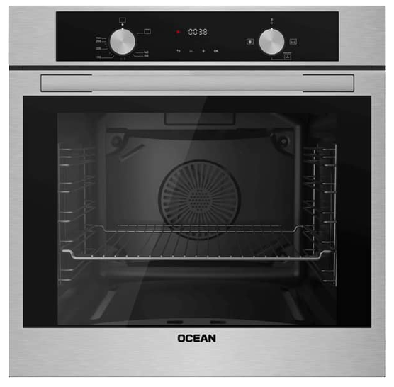 Ocean Built-in Oven, 60 cm, 69 liters, Gas, Digital Display, Oven Fan, Grill, Stainless Steel, OOGR65IECF2SV